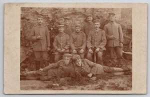 RPPC WW1 German Soldiers Handsome Men in Uniform Postcard I21