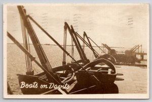 RPPC Boats of Davits Brooklyn 1945 Bubby Ford Family Woodbridge CT Postcard B33