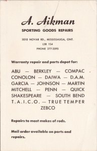 A. Aikman Sporting Goods Repairs Advertising Mississauga Ontario ON Card H49