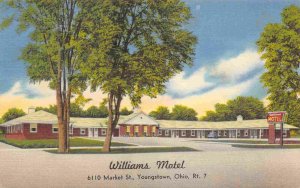 Williams Motel Route 7 Youngstown Ohio linen postcard