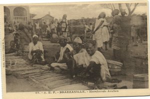 PC CONGO, BRAZZAVILLE, MARCHANDS ARABES, Vintage Postcard (b31344)
