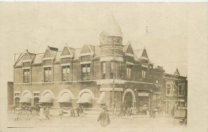 1910 Hiawatha Kansas Street View Zercher Postcard RPPC 25-611
