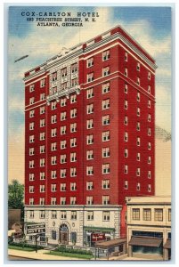 1950 Cox Carlton Hotel Building Taj Ma Atlanta Georgia GA Vintage Postcard