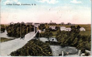 FLANDREAU, SD South Dakota    INDIAN  COLLEGE,  Bridge   1916     Postcard