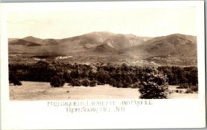 RPPC Mts Garfield, Lafayette and Profile from Sugar Hill NH c1949 Postcard D18