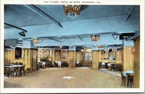 Linen Postcard The Tavern at Hotel De Soto in Savannah, Georgia~1914