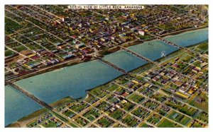 Postcard AERIAL VIEW SCENE Little Rock Arkansas AR AQ4679