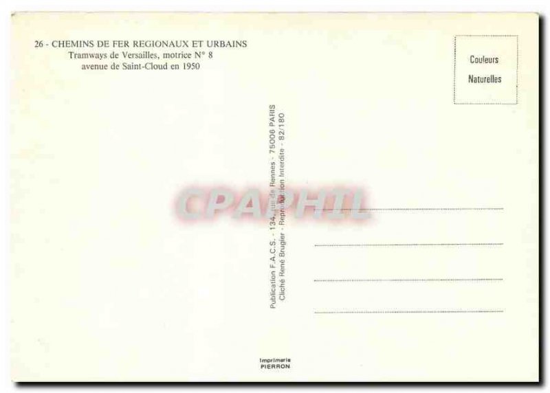 Postcard Modern Tramway Versailles Avenue de Saint Cloud in 1950