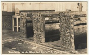 Cornwall; Carvings On Bench Ends, Kilkhampton Church RP PPC, Unused, c 1910's 2 