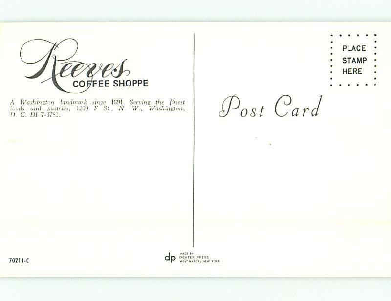 Pre-1980 RESTAURANT SCENE Washington DC G8094