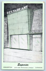 1940 Kingston Ontario Canada Vintage Postcard Superior Princess St Restaurant