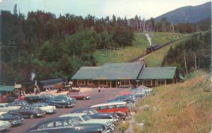 Mt Washington NH Base Station, Classic Car 1962 Postcard Pray for Peace Cancel