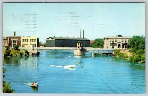 Erie Barge Canal, Tonawanda, New York, Vintage 1960 Chrome Postcard