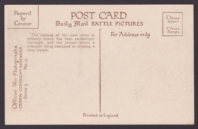GREAT BRITAIN, Postcard, British infantry practising an attack, WWI