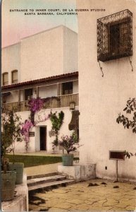 Hand Colored Postcard De La Guerra Studios in Santa Barbara, California~134055