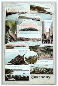 c1910 Guernsey Multiview Antique F. Hartmann's Miniature Series Postcard