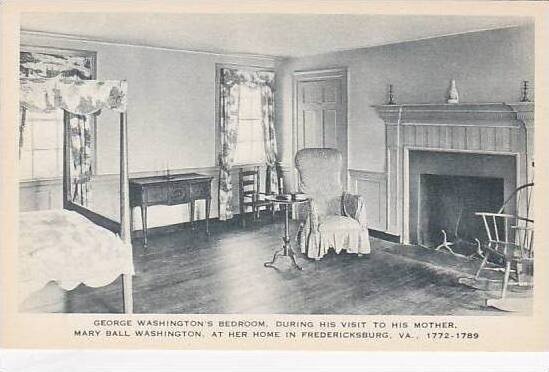 Virginia Fredericksburg George Washingtons Bed Room During Visits To His Moth...