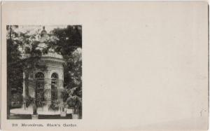 c1910 ST LOUIS Missouri MO Postcard SHAW'S BOTANICAL GARDEN Mausoleum Grave