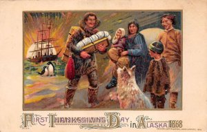 Thanksgiving  First Thanksgiving Day In Alaska 1868 Winsch Vintage PC U4826