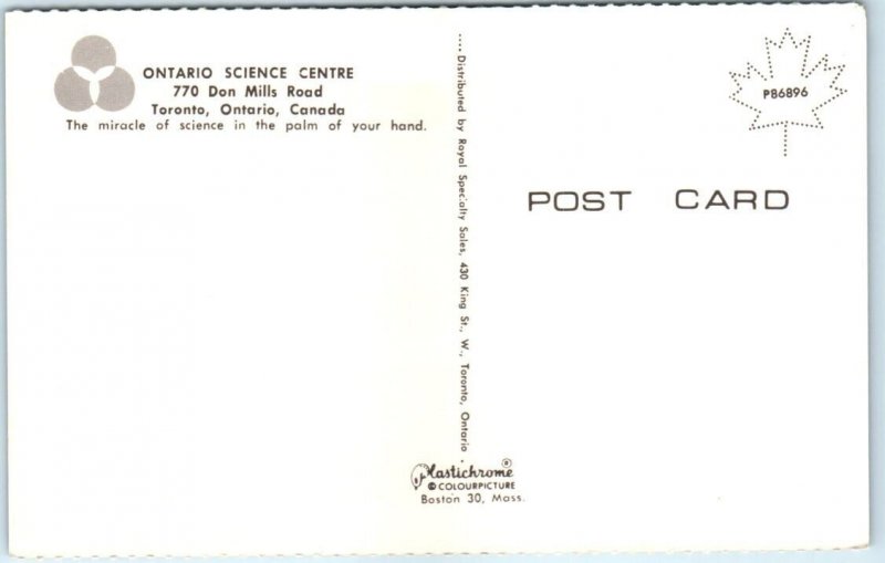 Postcard Ontario Science Centre Toronto, Canada Canada Ontario Toronto, Postcard