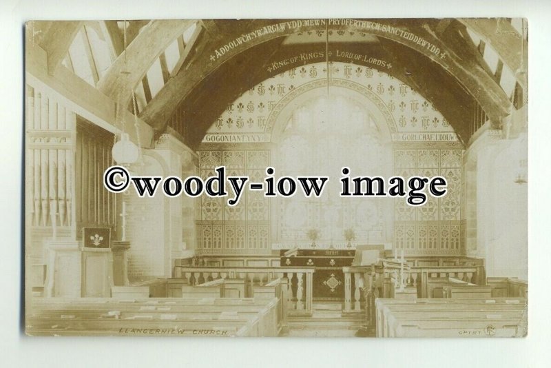 cu1915 - Interior of St.Digain Church, Llangerniew Village, Abergele - Postcard