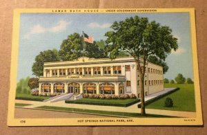 VINTAGE UNUSED PENNY POSTCARD LAMAR BATH HOUSE HOT SPRINGS NATIONAL PARK ARK.