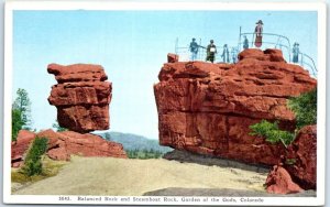 Postcard - Balanced Rock and Steamboat Rock, Garden of the Gods - Colorado