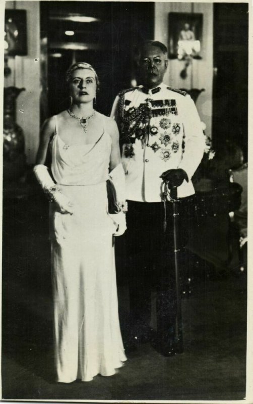 malay malaysia, JOHOR JOHORE, Sultan Ibrahim & Helen Bartholomew (1930s) RPPC (2