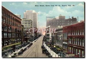 Postcard Old Main Street South From St Kansas City Mo