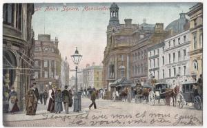 Manchester; St Anne's Square PPC, 1906 PMK To M Doulcet, Rue Des Martyrs, Paris 