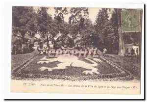 Lyon Postcard Old Park Tete d & # 39or Weapons of the city of Lyon et al monk...