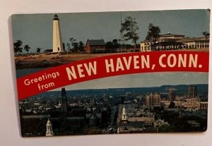 Vintage Postcard Greetings from New Haven, Connecticut K2