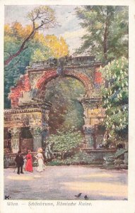 Vienna Schönbrunn Roman Ruin Postcard Wiener Kunst Austria Vintage Art