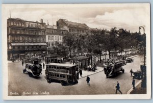 Berlin Germany Postcard Unter den Linden View c1940's Vintage RPPC Photo