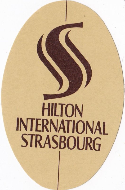 France Strasbourg Hilton International Hotel Vintage Luggage Label sk3447