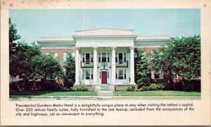 Preisential Gardens Motor Hotel Alexandria VA Postcard PC434