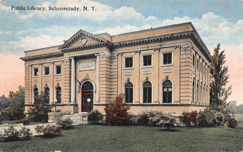 Public Library, Schenectady, New York, Early Postcard, unused