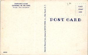 CHAPLAIN'S ALTAR, CATHEDRAL OF THE PINES, Rindge Postcard