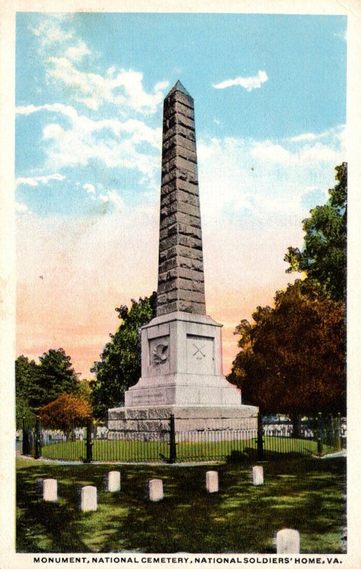 Virginia National Soldiers Home Monument In National Cemetery Curteich