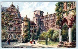 Tuck Oilette HEIDELBERG, GERMANY ~ Schlosshof CASTLE COURTYARD c1910s Postcard