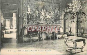 Old Postcard Pau Chateau Henri IV Waiting Lounge