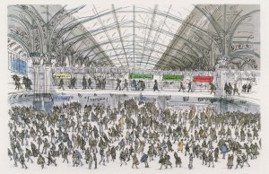 Liverpool Street Station Shopping Parade in 2000 Painting Postcard