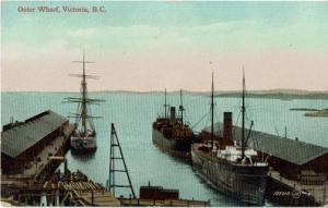 Shipping Postcard Outer Wharf Victoria BC Canada Cargo Ships Valentine