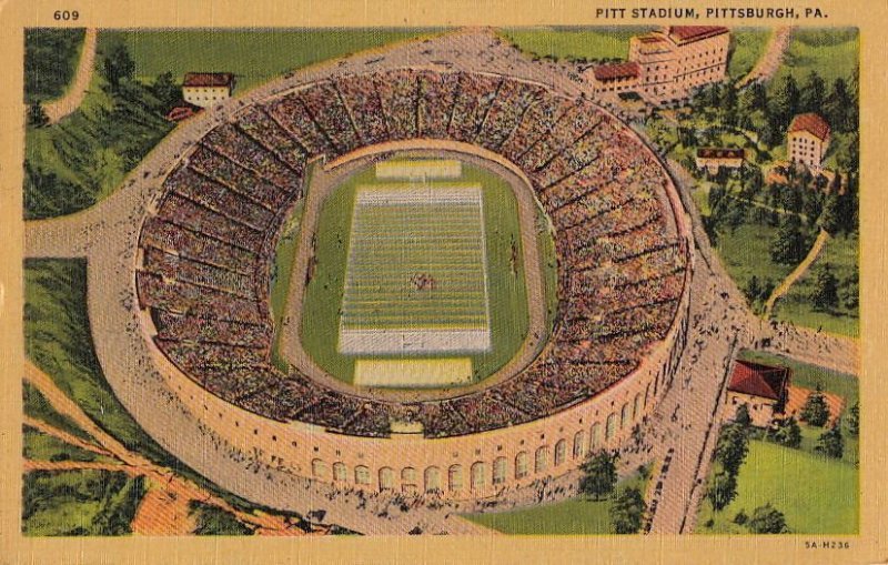 Postcard Pitt Stadium Pittsburgh PA