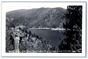 Coeur D' Alene Idaho ID Postcard RPPC Photo Wolf Lodge Bay From Shady Rest Lake