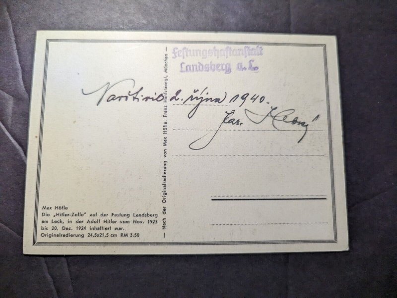 Mint Germany Postcard WWII German Leaders Prison Cell Landsberg Germany