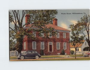 Postcard Wythe House, Williamsburg, Virginia