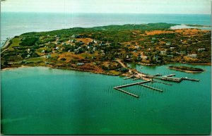 Aerial Air View Of Cuttyhunk Island Cape Cod MA UNP Chrome Postcard A2