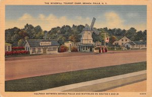 Seneca Falls, NY New York  WINDMILL TOURIST CAMP Roadside Motel ca1940s Postcard