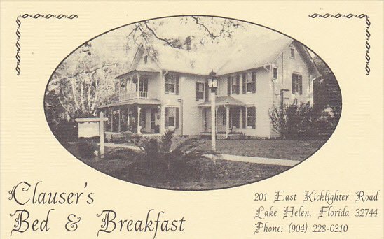 Clauser's Bed and Breakfast Lake Helen Florida